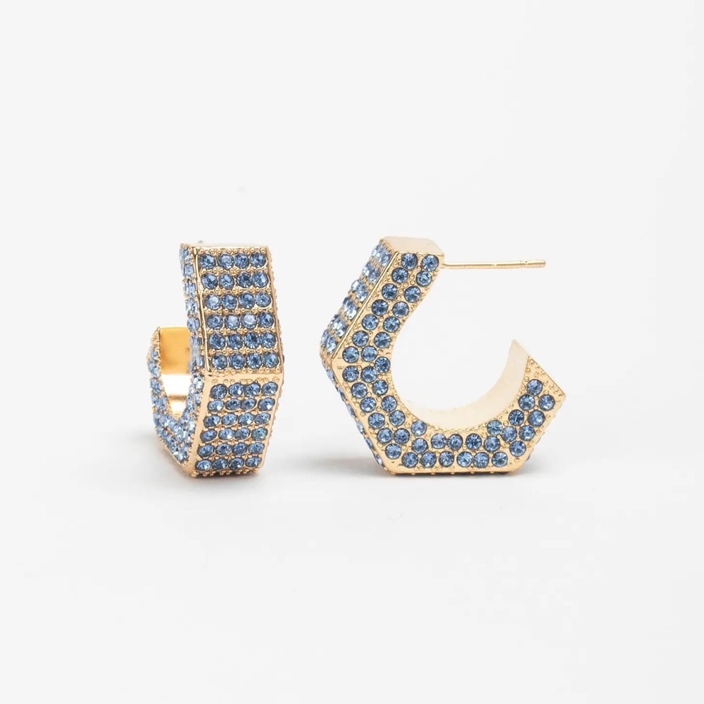 Violet & Brooks Blue Brooke Hexagon Hoop